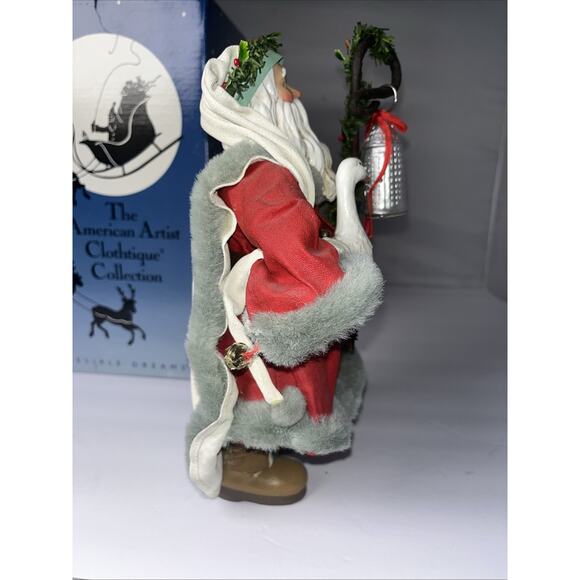 1994 Clothtique Possible Dreams Forest Santa Holding Swan, Goose & Lantern 15026 - Picture 6 of 9